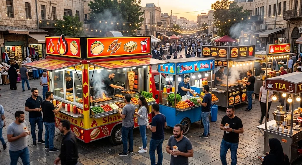 عربات الوجبات السريعة والمشروبات