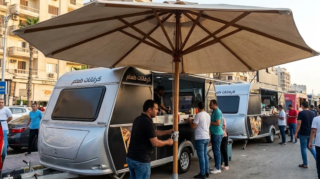 مظلات متحركة يدويا من vip caravan